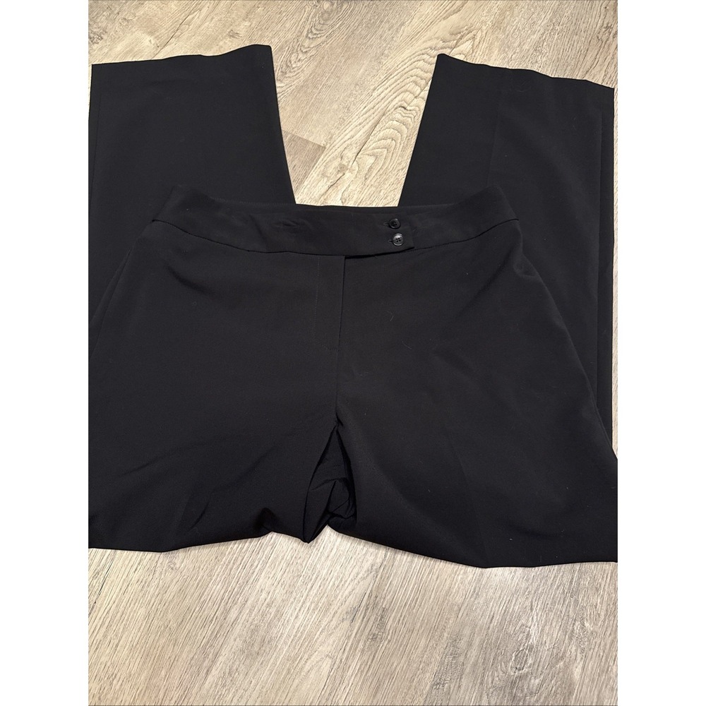 Harold's black pants women's size 14 made in USA‎ straight leg double button vtg